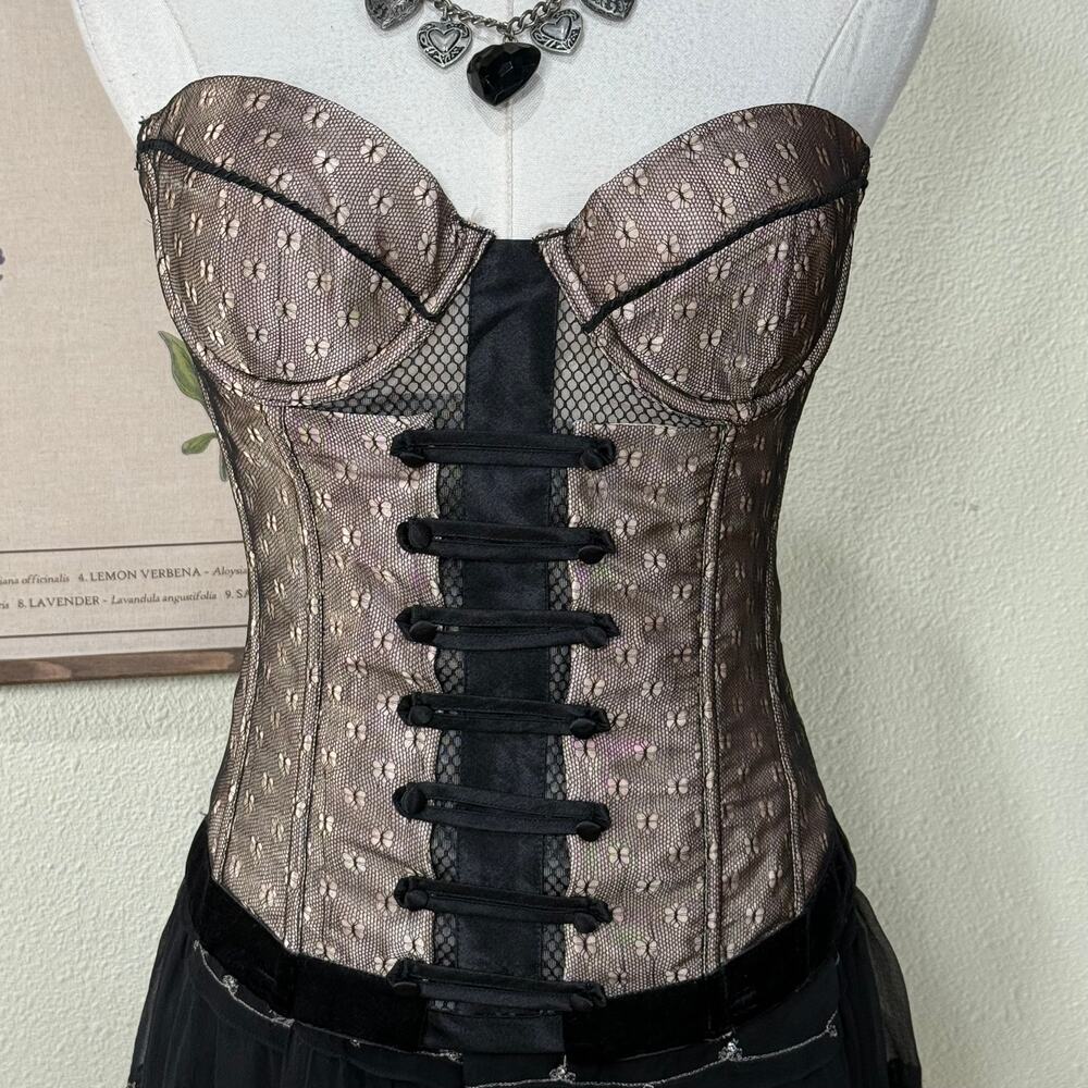 Velvet Lace Bustier Top Steampunk Sexy Goth Dark Coquette Vampire Victorian 34